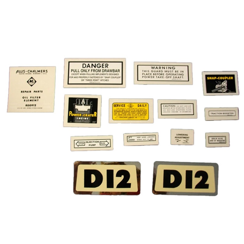 Chassis Decal Set for Allis Chalmers D12
