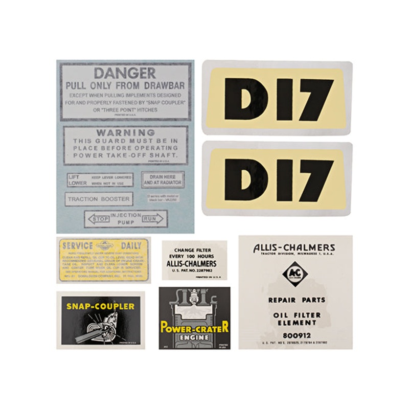 Chassis Decal Set for Allis Chalmers D17