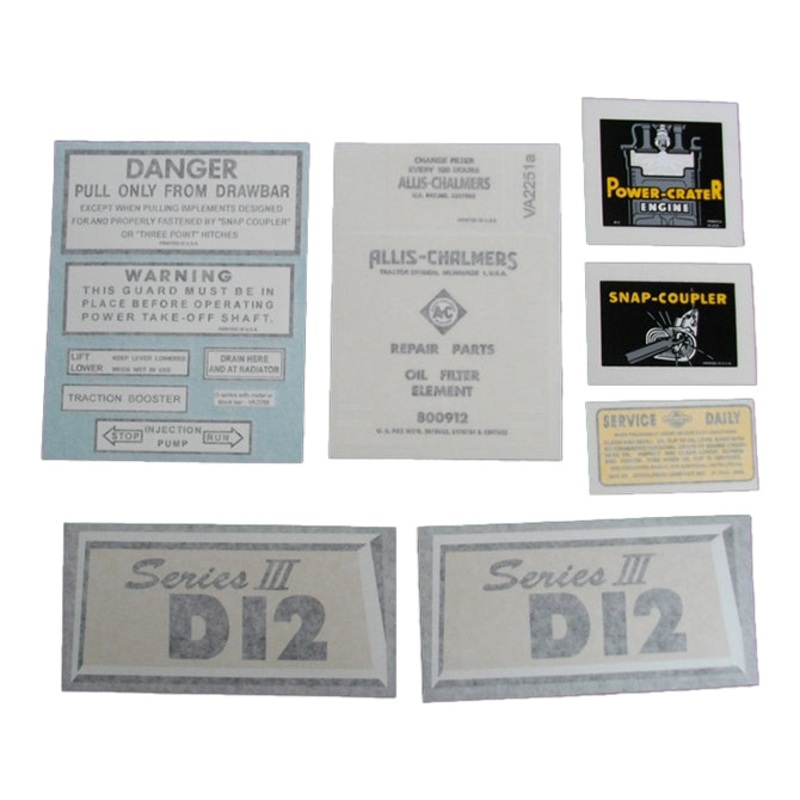 Decal Set for Allis Chalmers D12 Series III