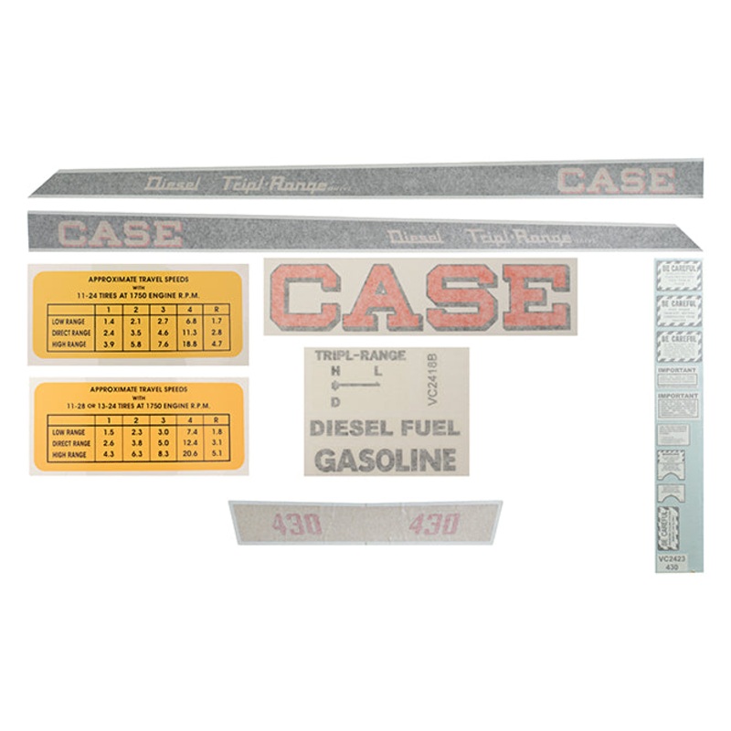 Decal Set for Case 430 Tripl-Range Diesel