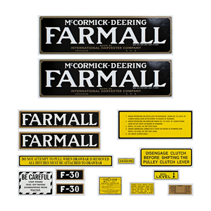 Decal Set for International / Farmall F-30 Narrow Tread
