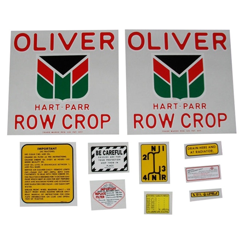 Decal Set for Oliver 70 Row Crop Oliver-Hart Parr
