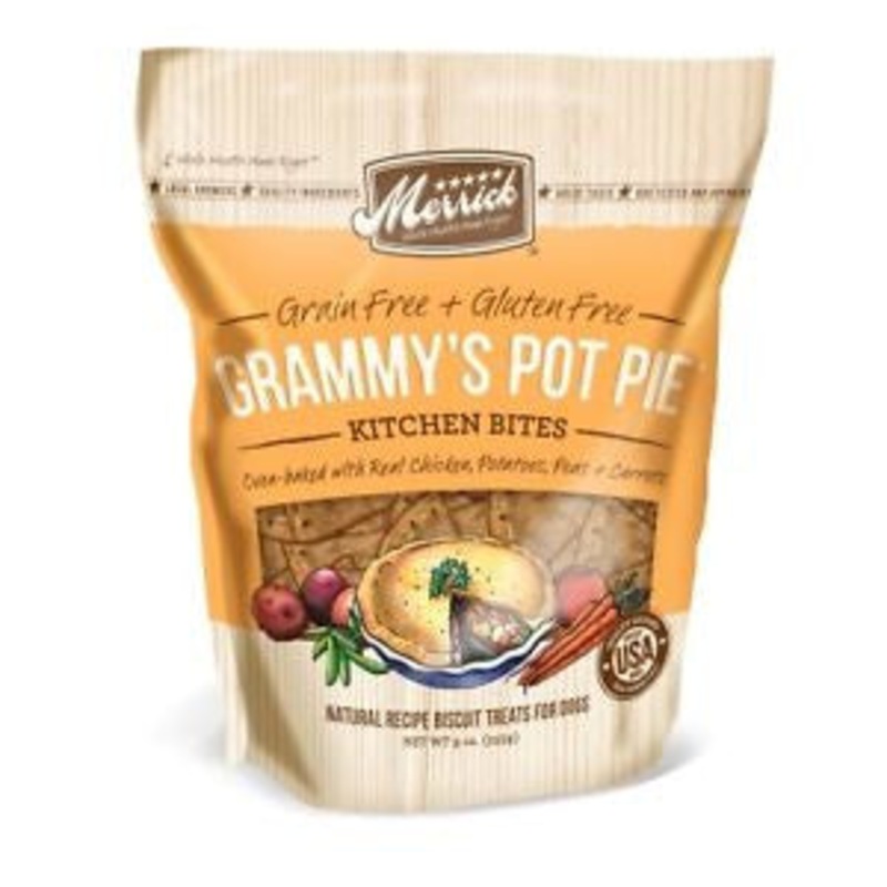Merrick Kitchen Bites Grammy’s Pot Pie Grain-Free Biscuits Dog Treats, 9-oz bag