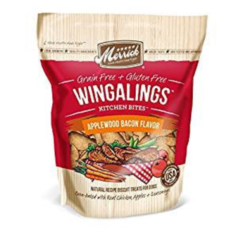 Merrick Kitchen Bites Wingalings Applewood Bacon Flavor Grain-Free Biscuits Dog Treats