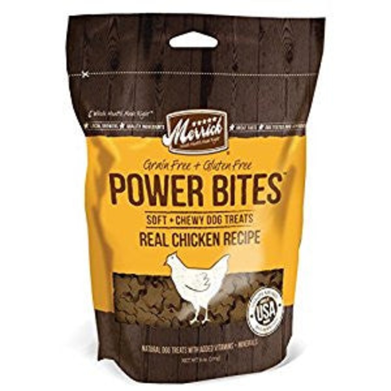 Merrick Power Bites Real Chicken Recipe Grain-Free Soft & Chewy Dog Treats