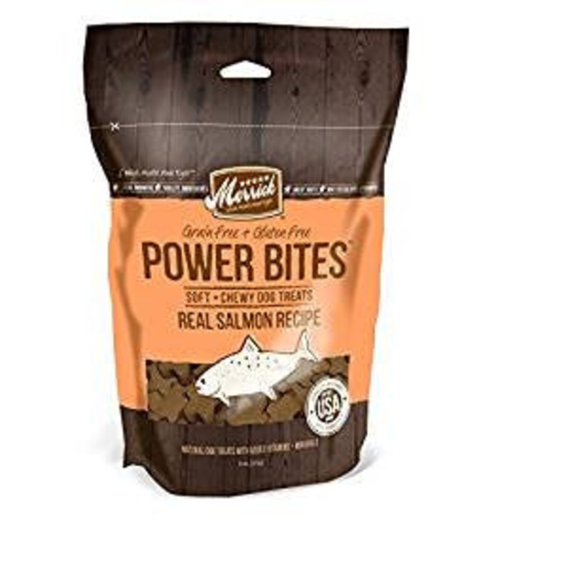Merrick Power Bites Real Salmon Recipe Grain-Free Soft & Chewy Dog Treats