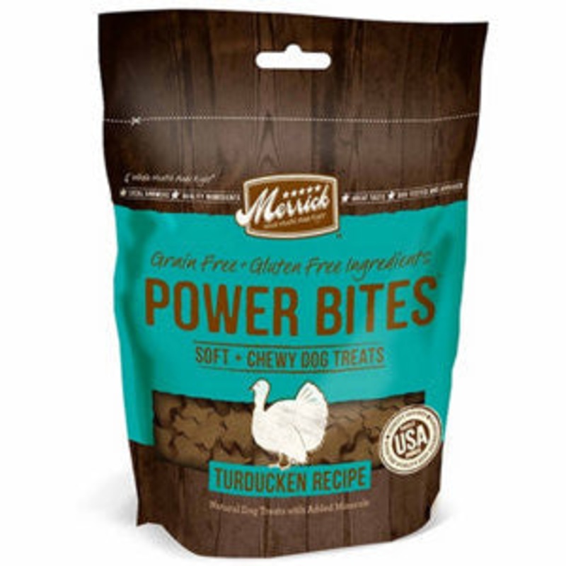Merrick Power Bites Turducken Recipe Grain-Free Soft & Chewy Dog Treats
