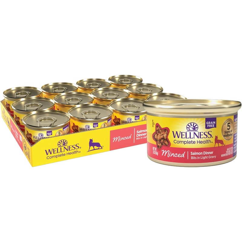 Wellness Complete Health Natural Minced Salmon Dinner Grain-Free Canned Cat Food