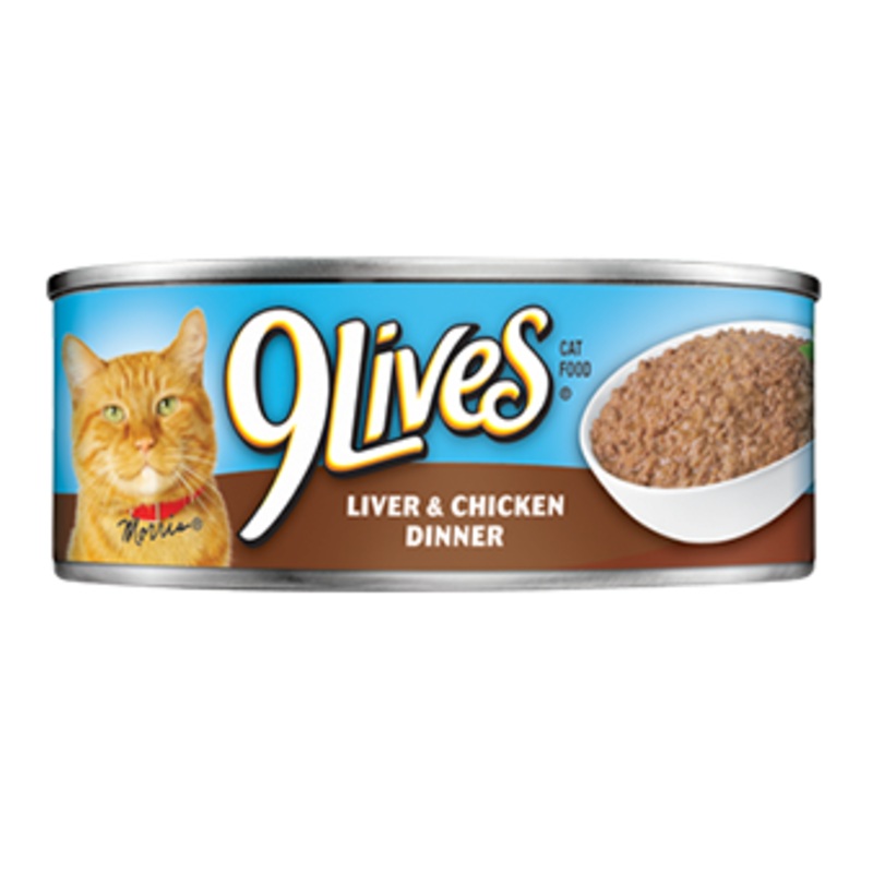 9 Lives Liverand Chicken Dinner Canned Cat Food