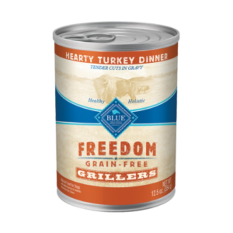 Blue Buffalo Freedom Grillers Hearty Turkey Dinner Grain-Free Canned Dog Food, 12.5-oz, case of 12