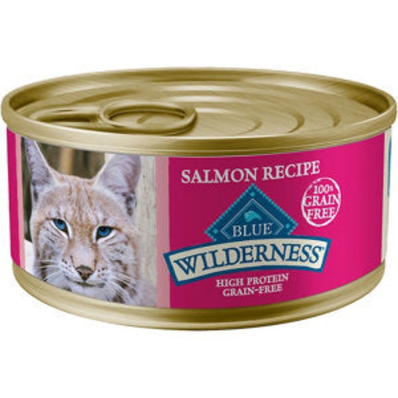 Blue Buffalo Wilderness Salmon Grain-Free Canned Cat Food, 5.5-oz case of 24