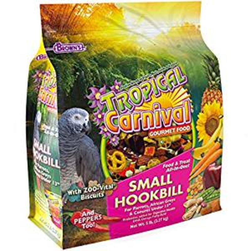 Brown’s Tropical Carnival Biscuits Small Hookbill Bird Food, 5-lb bag