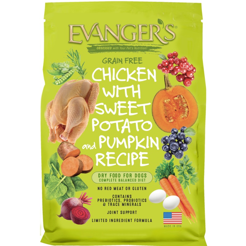 Evanger’s Grain-Free Chicken with Sweet Potato & Pumpkin Recipe Dry Dog Food