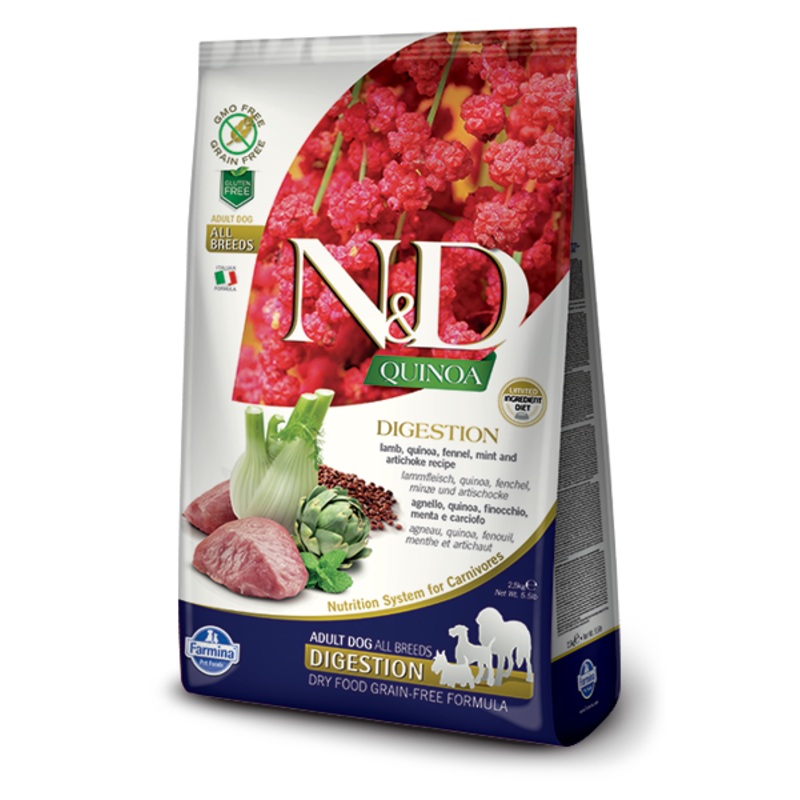 Farmina Natural & Delicious Quinoa Functional Digestion Lamb Adult Dog, 5.5-lb