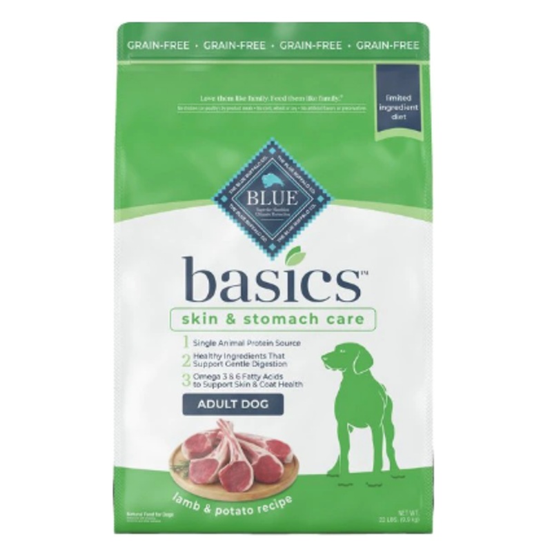 Blue Buffalo Basics Adult Skin & Stomach Care Grain-Free Lamb & Potato Recipe Dry Dog Food