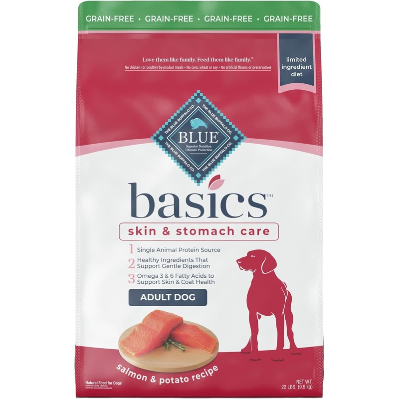Blue Buffalo Basics Skin & Stomach Care Grain-Free Formula Salmon & Potato Recipe Adult Dry Dog Food