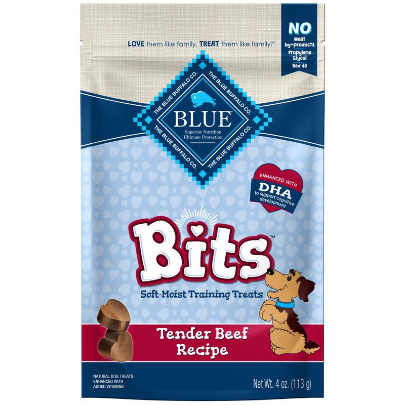 Blue Buffalo Bits Tender Beef Natural Soft Moist Training Dog Treats