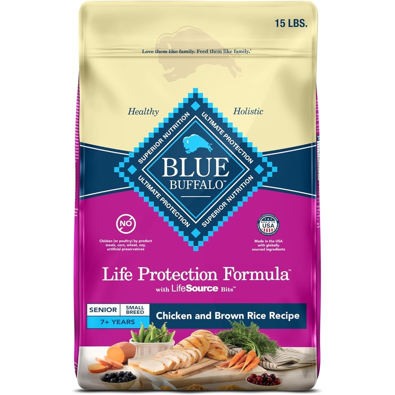 Blue Buffalo Life Protection Formula Small Breed Senior Chicken & Brown Rice Recipe Dry Dog Food