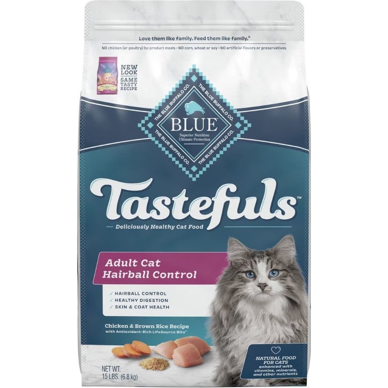Blue Buffalo Tastefuls Adult Cat Hairball Control Chicken & Brown Rice Recipe Dry Food