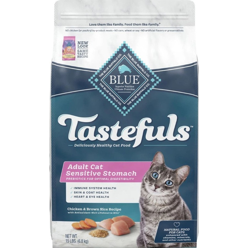Blue Buffalo Tastefuls Adult Cat Sensitive Stomach Chicken & Brown Rice Recipe Dry Food