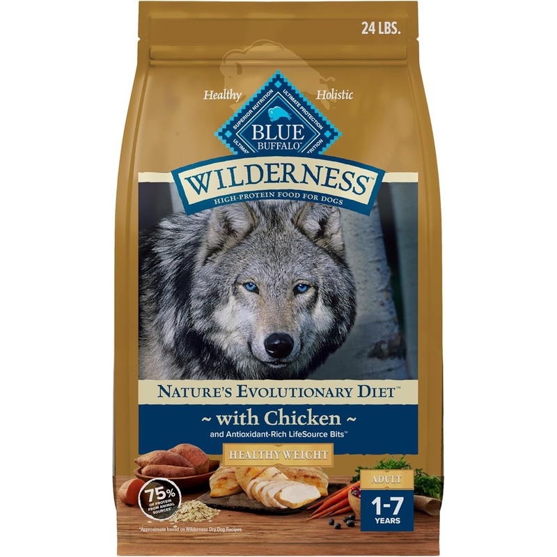 Blue Buffalo Wilderness Healthy Weight Adult High Protein Natural Chicken & Wholesome Grains Dry Dog Food