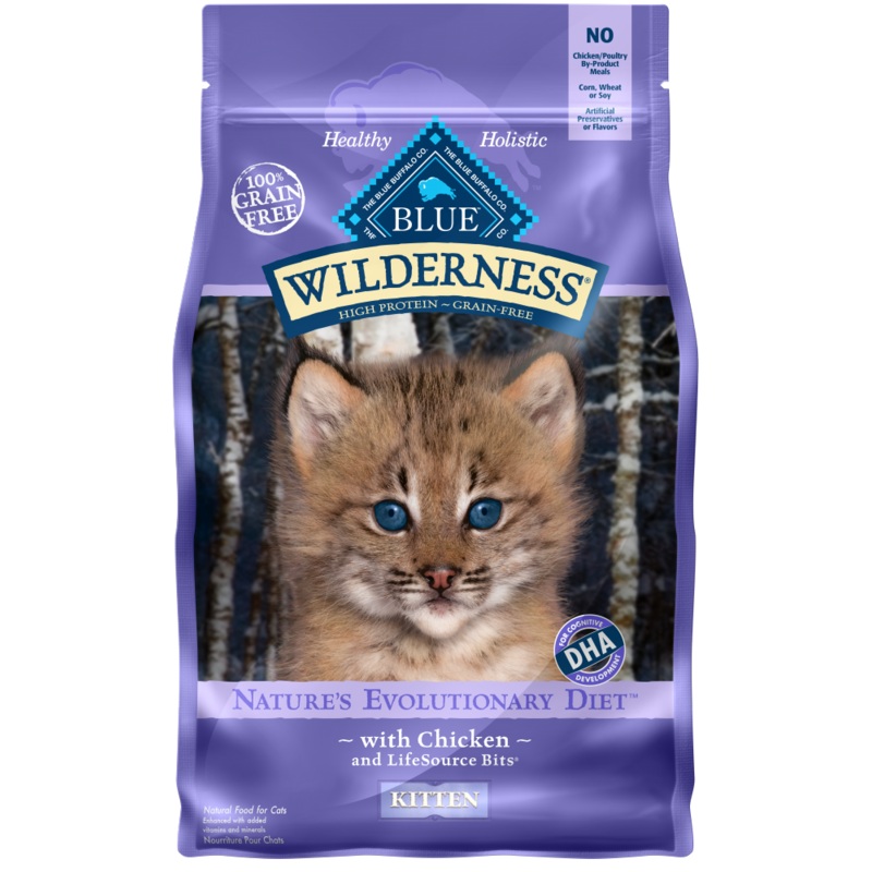 Blue Buffalo Wilderness High Protein Natural Grain-Free Chicken Kitten Dry Cat Food