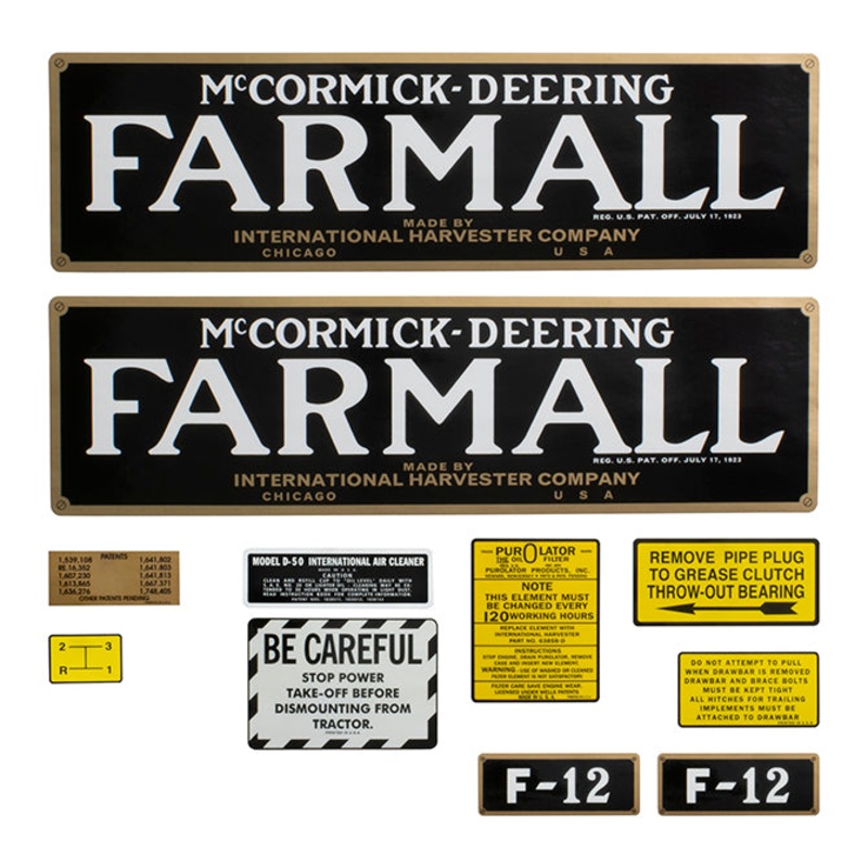 Decal Set for International / Farmall F-12