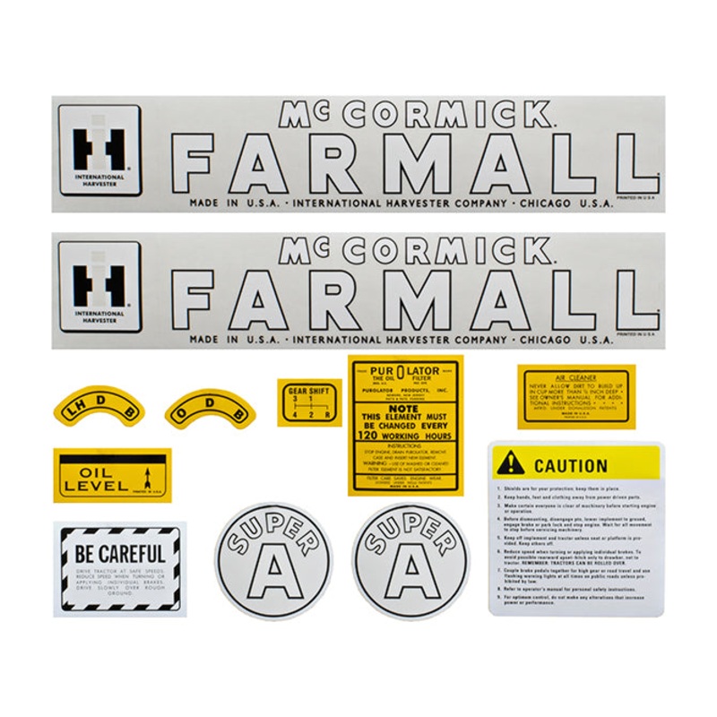 Decal Set for International / Farmall Super A