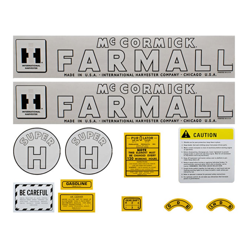 Decal Set for International / Farmall Super H