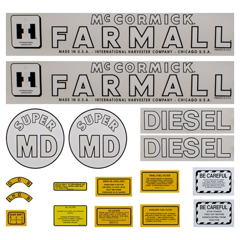 Decal Set for International / Farmall Super MD