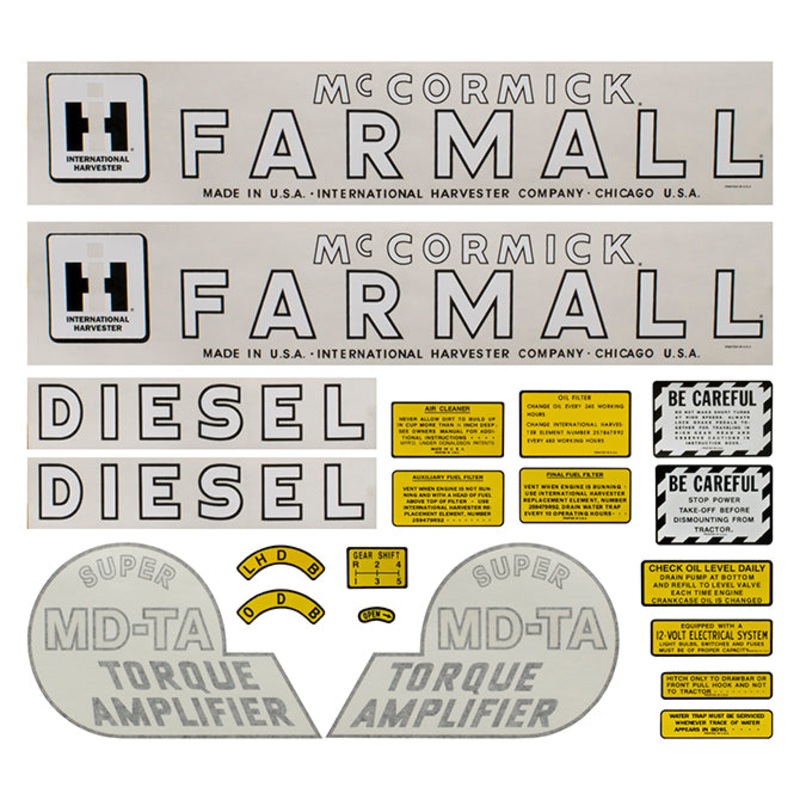 Decal Set for International / Farmall Super MD-TA