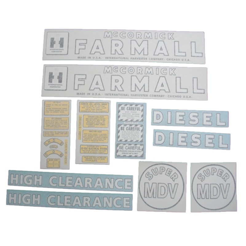 Decal Set for International / Farmall Super MDV