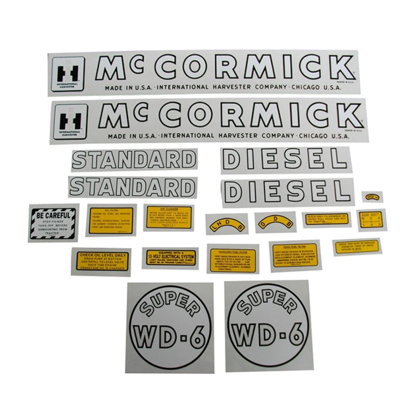 Decal Set for International / Farmall Super WD-6