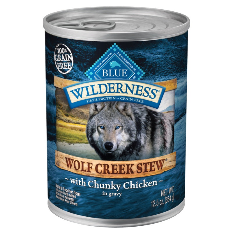 Blue Buffalo Wilderness Wolf Creek Stew Grain-Free Chunky Chicken Stew Adult Canned Dog Food