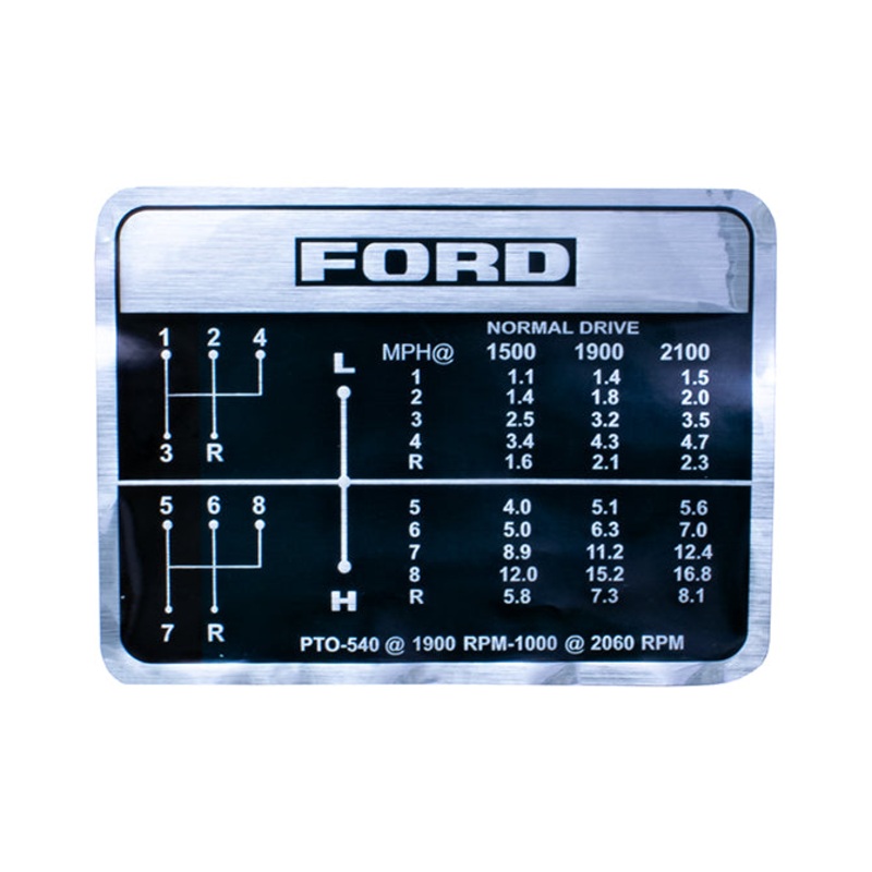 Shift Pattern Decal for Ford 5000