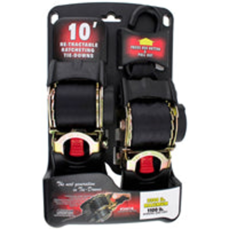 Erickson Rachet Straps – 2 Pack, 2 x 10′, Black Webbing, 3,300 lb. Capacity