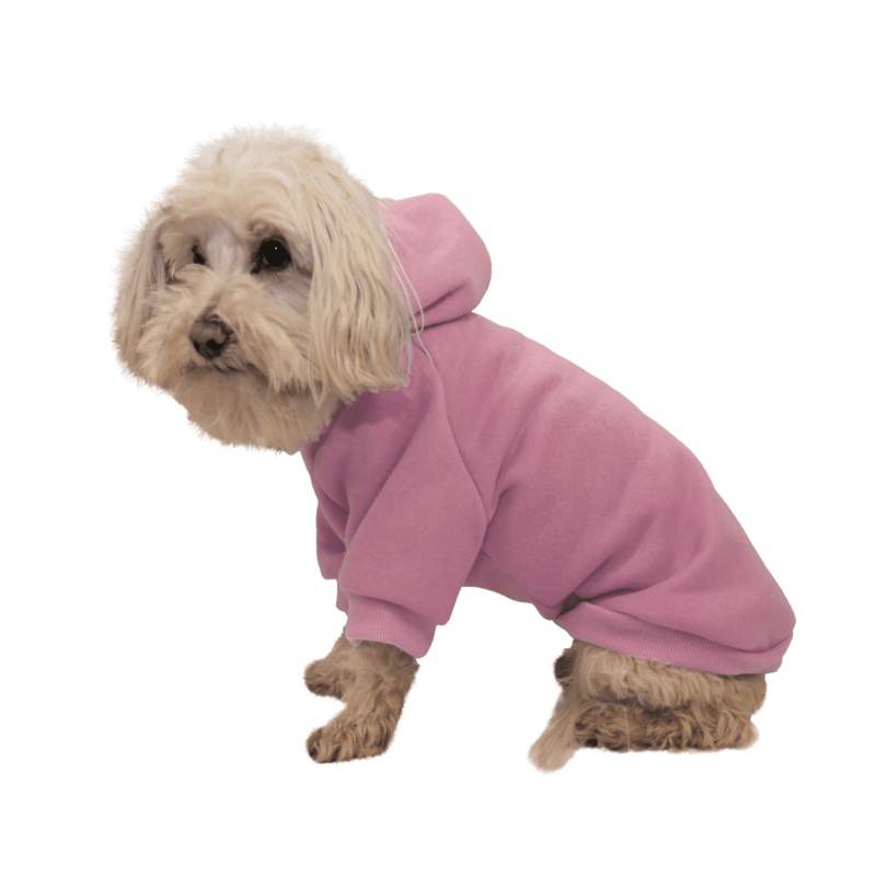 Pet Life Fashion Plush Cotton Hooded Pink Dog Sweater