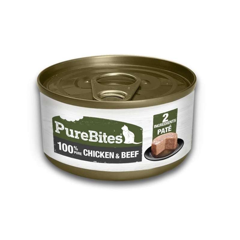 PureBites 100% Pure Chicken & Beef Pate Cat Food Topper Treat