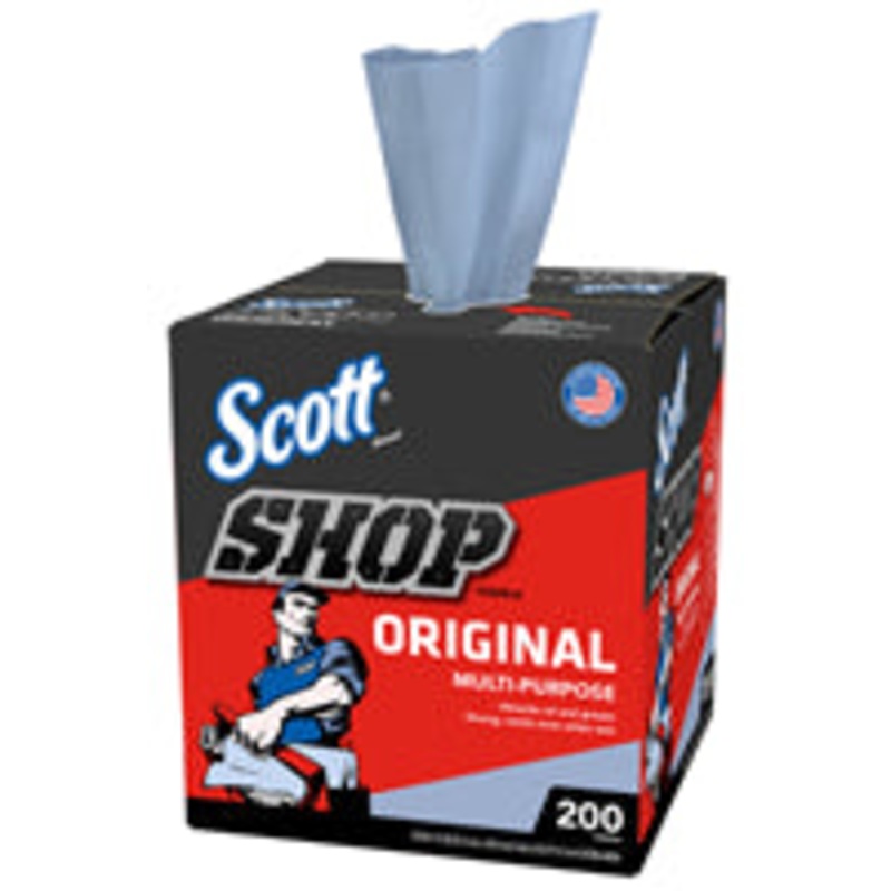 SCOTT BLUE SHOP TOWEL IN A BOX – 200 SHEETS     8/CASE