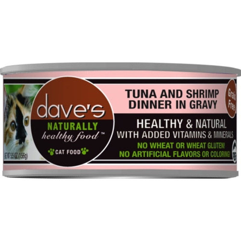 Dave’s Naturally Healthy Tuna and Shrimp in Gravy Canned Cat Food