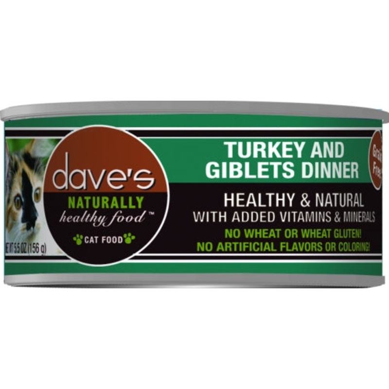 Dave’s Naturally Healthy Turkey and Giblets Pate Dinner Canned Cat Food
