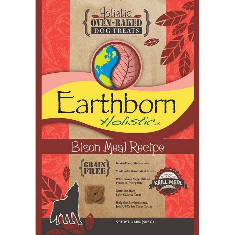 Earthborn Holistic Grain Free Oven Baked Biscuits Bison Meal Recipe Dog Treats