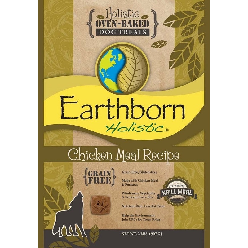 Earthborn Holistic Grain Free Oven Baked Biscuits Chicken Meal Recipe Dog Treats