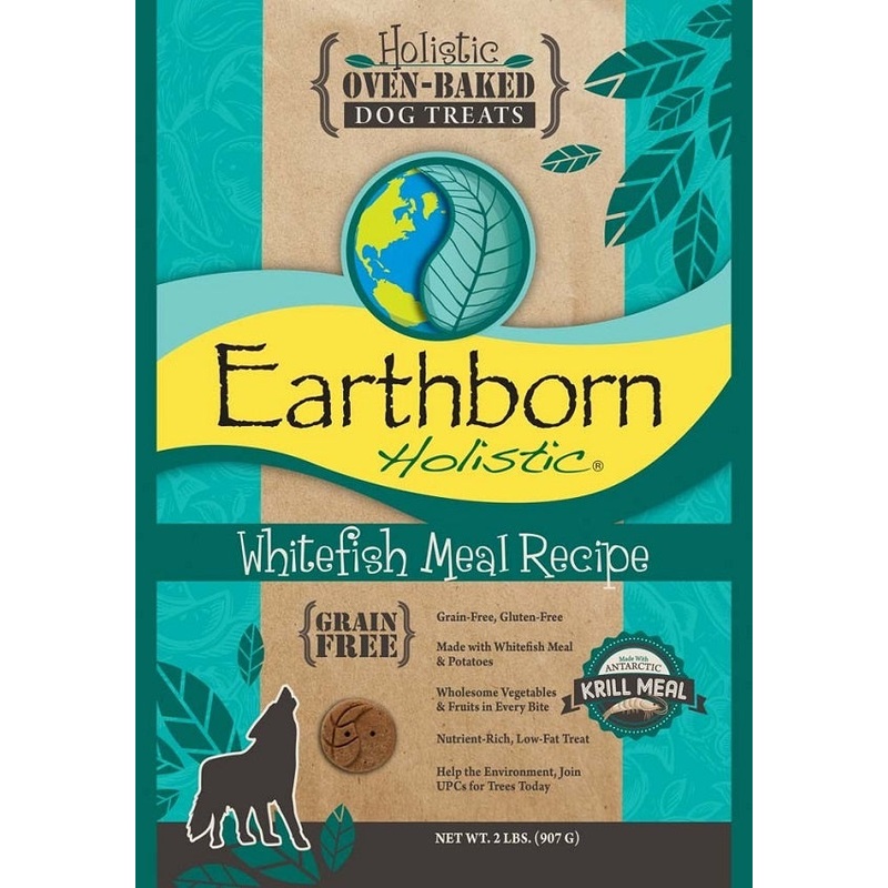 Earthborn Holistic Grain Free Oven Baked Biscuits Whitefish Meal Recipe Dog Treats