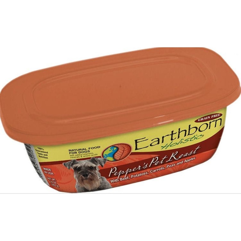 Earthborn Holistic Pepper’s Pot Roast Gourmet Dinners Grain Free Moist Dog Food Tubs