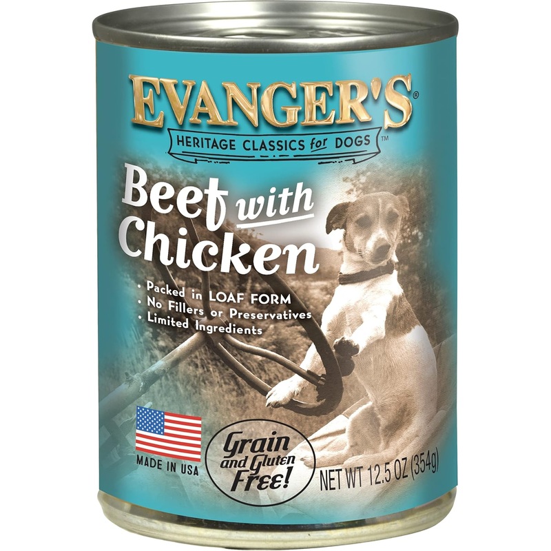 Evanger’s Classic Recipes Beef with Chicken Grain-Free Canned Dog Food, 12.5-oz, case of 12
