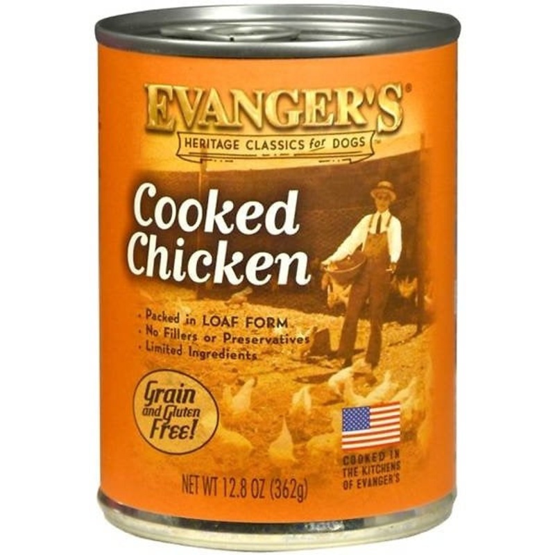 Evanger’s Classic Recipes Cooked Chicken Grain-Free Canned Dog Food, 12.5-oz, case of 12