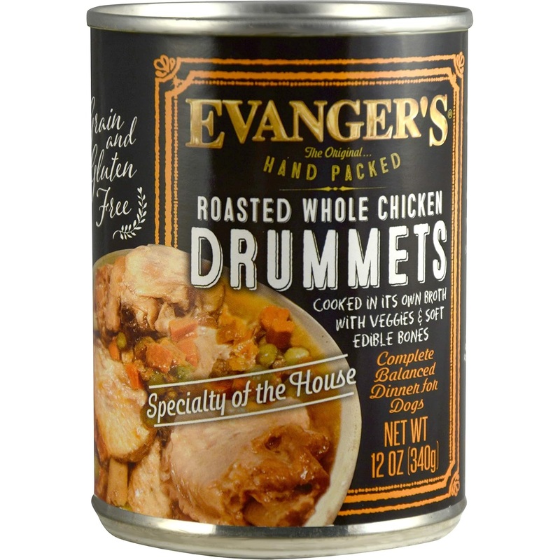 Evanger’s Grain-Free Hand Packed Roasted Whole Chicken Drummets Dinner Canned Dog Food