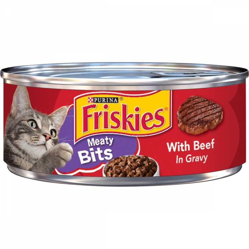 Friskies Meaty Bits With Beef In Gravy Canned Cat Food