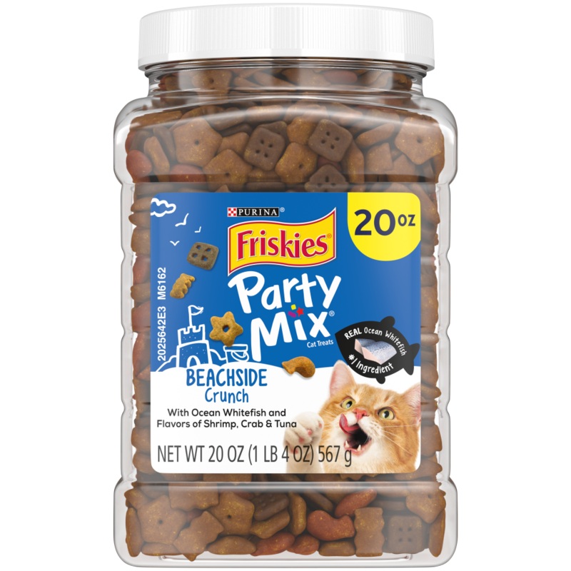Friskies Party Mix Crunch Beachside Shrimp, Crab and Tuna Cat Treats